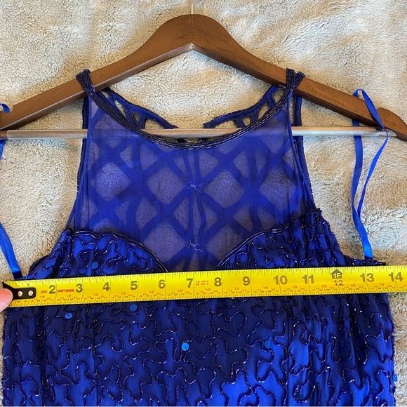 Blue beaded Cache formal dress size small - Picture 3 of 11